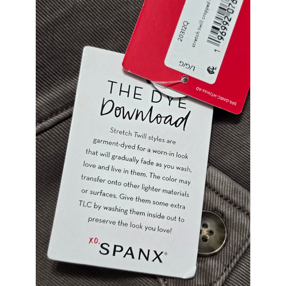 Spanx Stretch Twill Cropped Wide Leg Pants Smoke Gray Petite Large 20312Q NWT - Picture 12 of 13